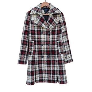Tommy Hilfiger Wool Blend Peacoat Red Plaid Size 4